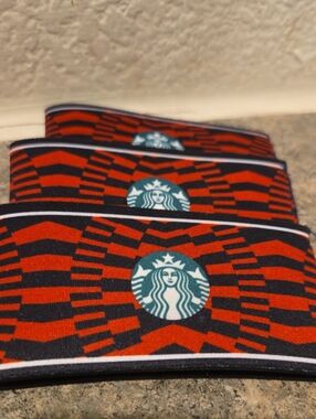 Starbucks Red and Black Reusable Cup Sleeves - Set of 3